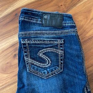 Silver skinny jeans 28x31